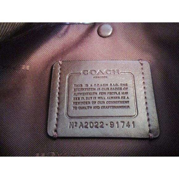 *COACH Purple Plum Nylon Leather Satchel Purse - Picture 8 of 9